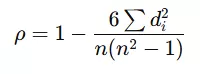 Spearman Correlation formula